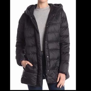 Cole Haan Hooded Zip Front Down Puffer Jacket